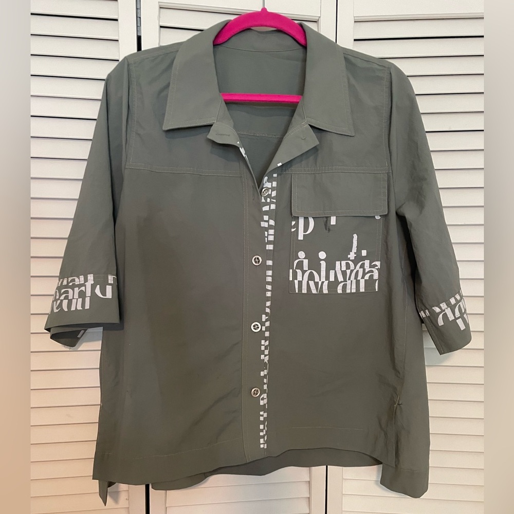 Korean Streetwear Sage Green Oversized Shirt